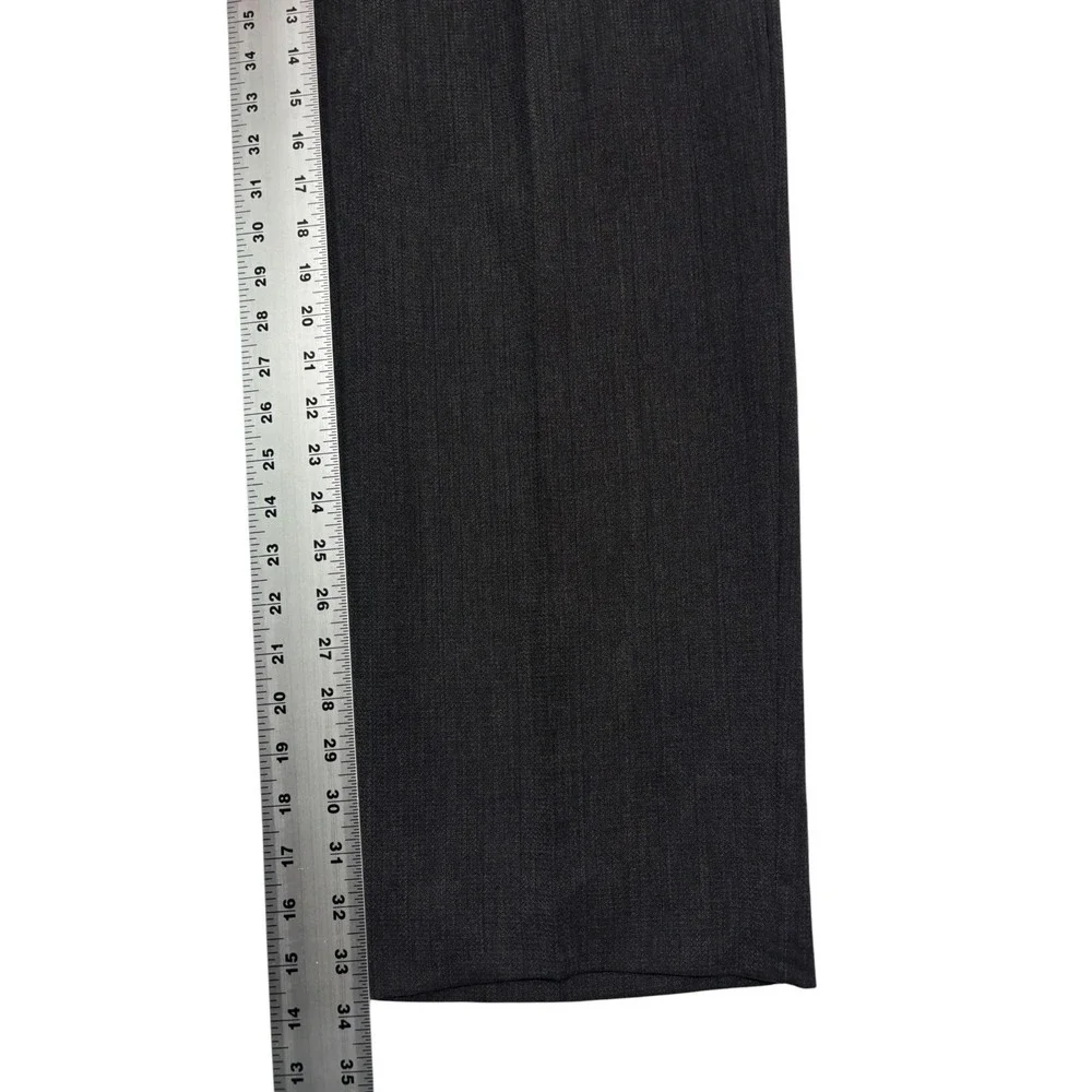 vtg 90s USA Made 40L 33x34 Charcoal Stripe 2pc Pant Suit Wool Pleated Wide Leg